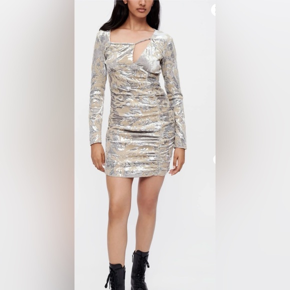 maje glitter dress MAJE Sequin-embellished midi dress Size 3 L large ladies – Afashionistastore main image 1